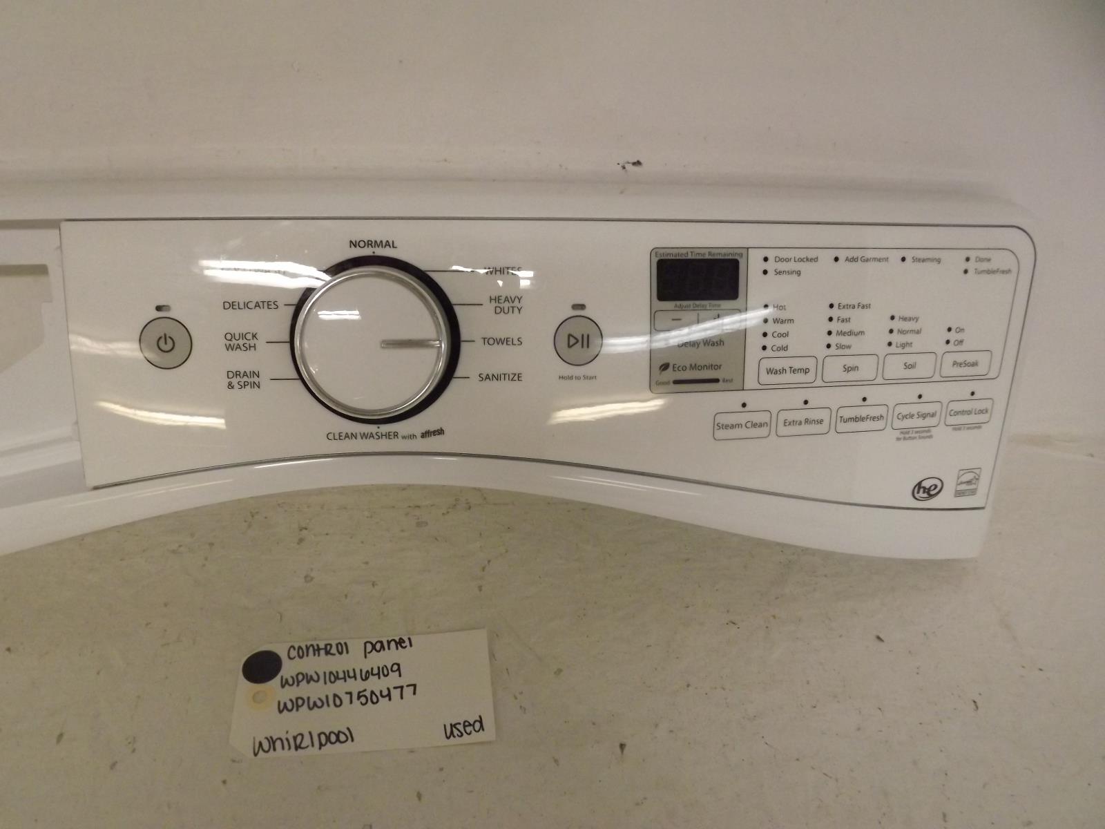 Whirlpool Washer WPW10446409 WPW10750477 Control Panel Used Whirlpool Washer WPW10446409 WPW10750477 Control Panel Used